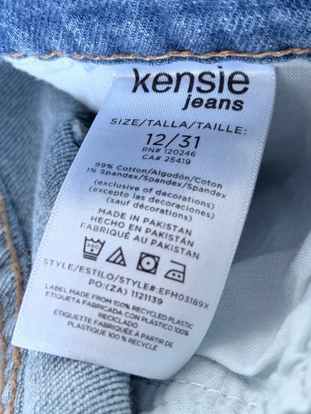 Kensie Jeans High Rise Straight Leg Denim Classic 5-Pocket Jeans - Size 31 - Picture 2 of 9